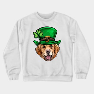 St Patricks Day Golden Retriever Crewneck Sweatshirt